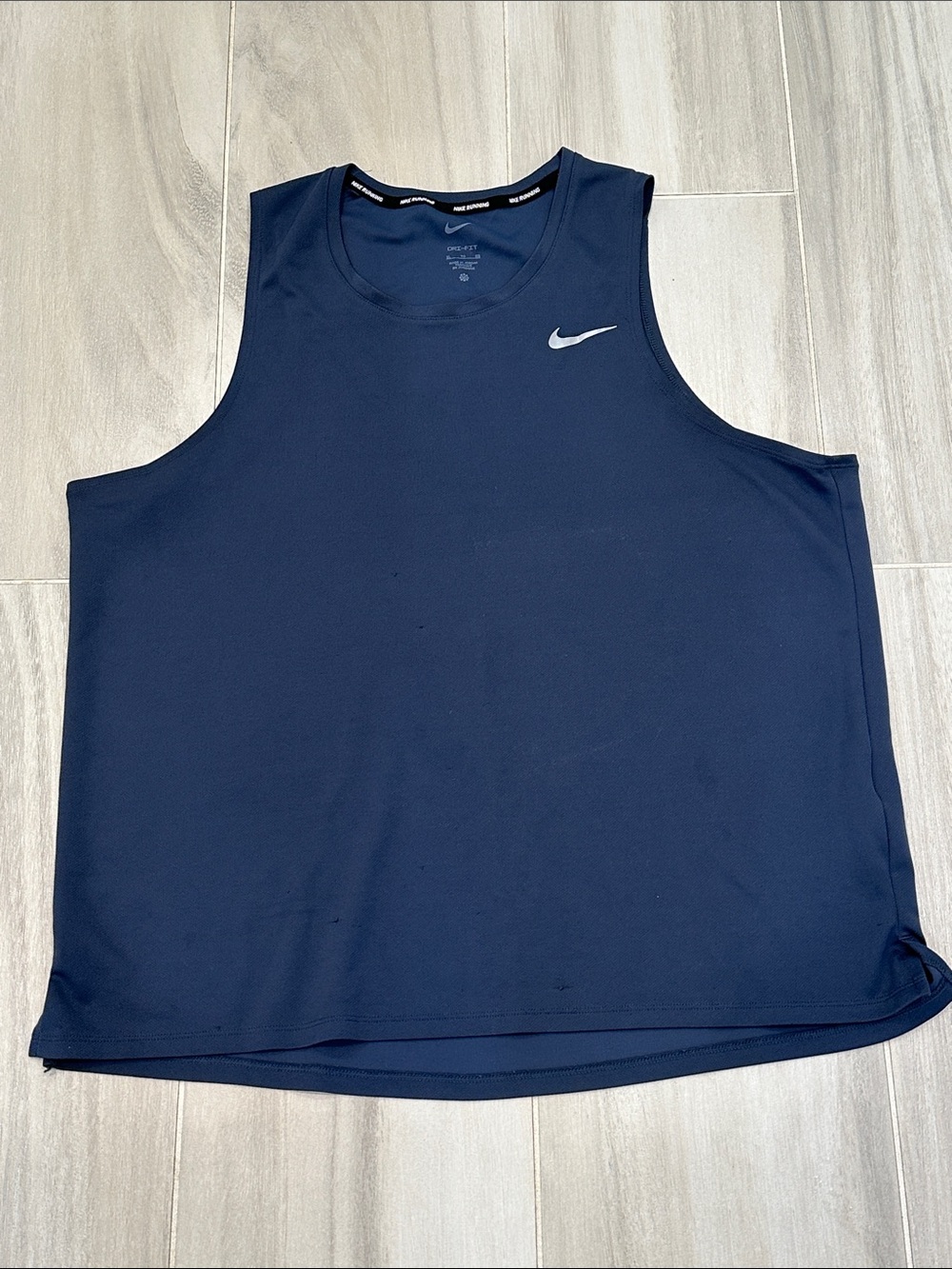 Nike Men’s XL Dark Blue Athletic Tank with Silver Swoosh
